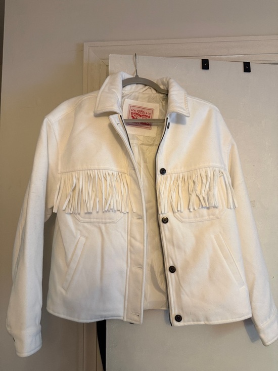 Levi's Jackets & Blazers - Levi's White Fringe Wool-Blend Jacket